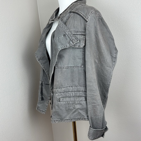 Anthropologie Hei Hei Anorak Utility Military Jacket, Gray, Size Medium - Picture 10 of 16